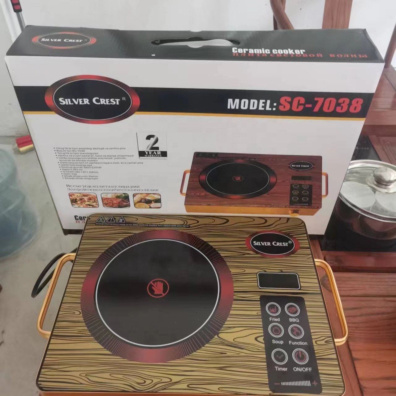 Silver Crest SC-7038 Electric Ceramic Stove Infrared Cooker Multifunction Digital Burner Glass Ceramic Cooktop