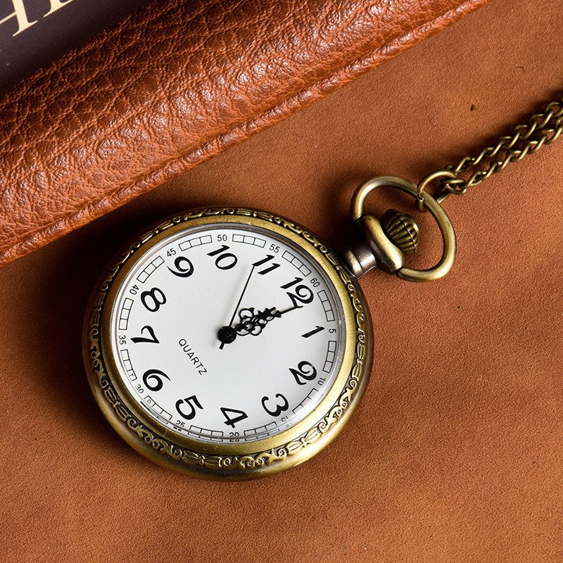 Simple Style Pocket Watch Transparent Glasses Pocket Watch For Men Women Pendant Necklace Chains Jewelry