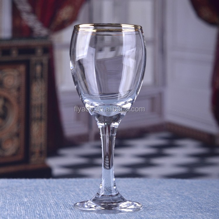 New Product Ideas Modern Colored Wine Drinking Glasses with Gold Rim Stylish Return Gifts