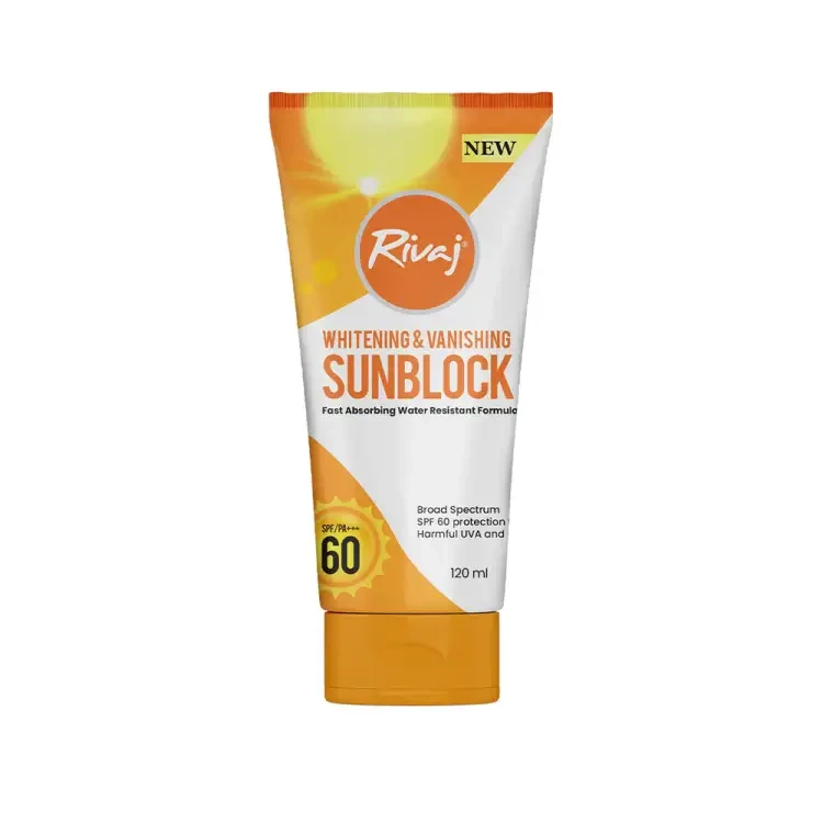 Rivaj Sunblock Whitening & Vanishing SPF60 120ml Uk