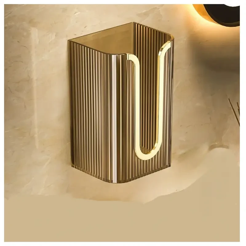 Modern Wall-Mounted Tissue Box with Sleek Design - Plastic, No-Drill Installation for Bathroom, Kitchen