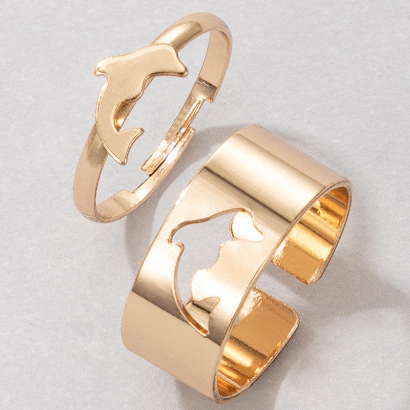 2Pcs Butterfly Rings for Women Butterfly Heart Moon Pinky Promise Couple Matching Friendship Cute TikTok Trendy Dainty Rings Set