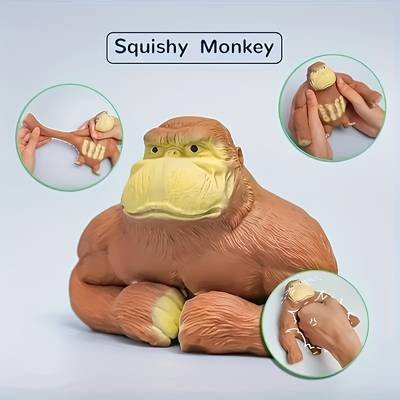 Rubber Orangutan Relax Toy - Muscular Monkey Doll