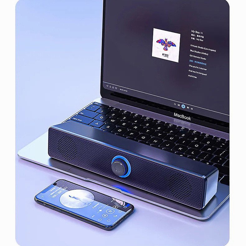 2025 Professional Portable USB Card Wireless Audio BT Speaker LED Light Sound Bar for Computer Desktop with High Quality Audio