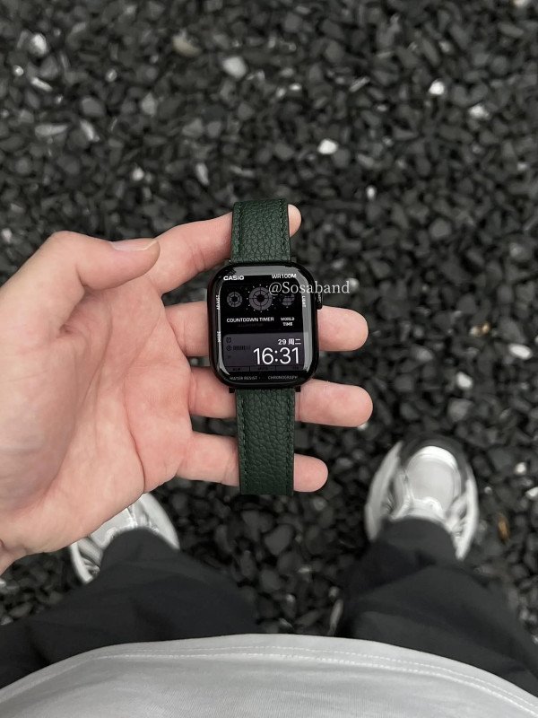 SosaBand Full leather lychee pattern magnetic buckle suitable for Apple watch strap iS10Apple9Watch2ultra