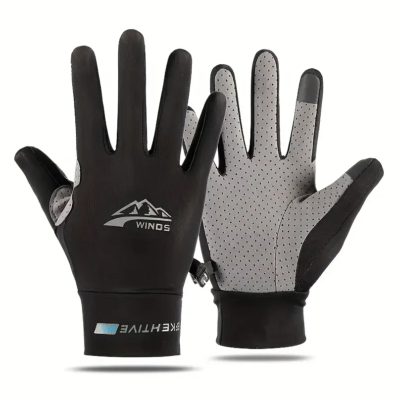 1 Set of 2, A Pair of Men's Sports Fishing Gloves - Anti-slip, Sun Protection, Full Finger Design