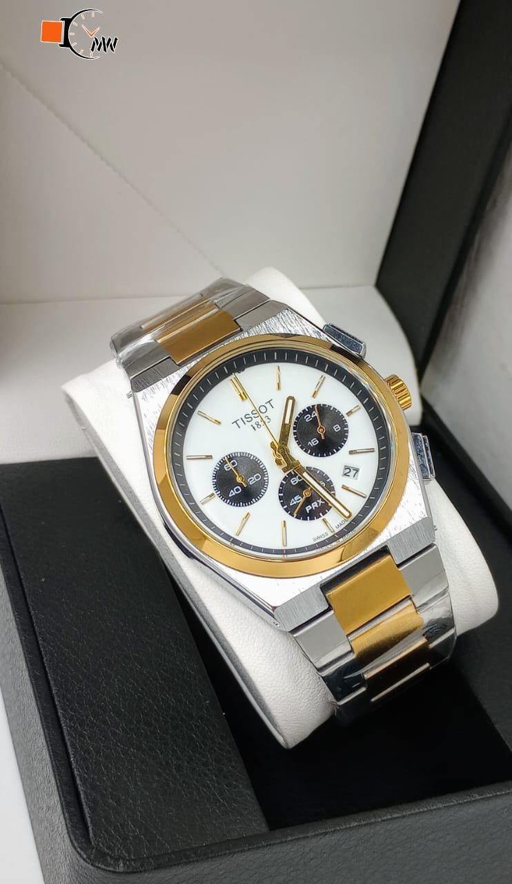 TISSOT PRX CHRONOGRAPH WORKING  PURE STAINLESS STEEL CHAIN