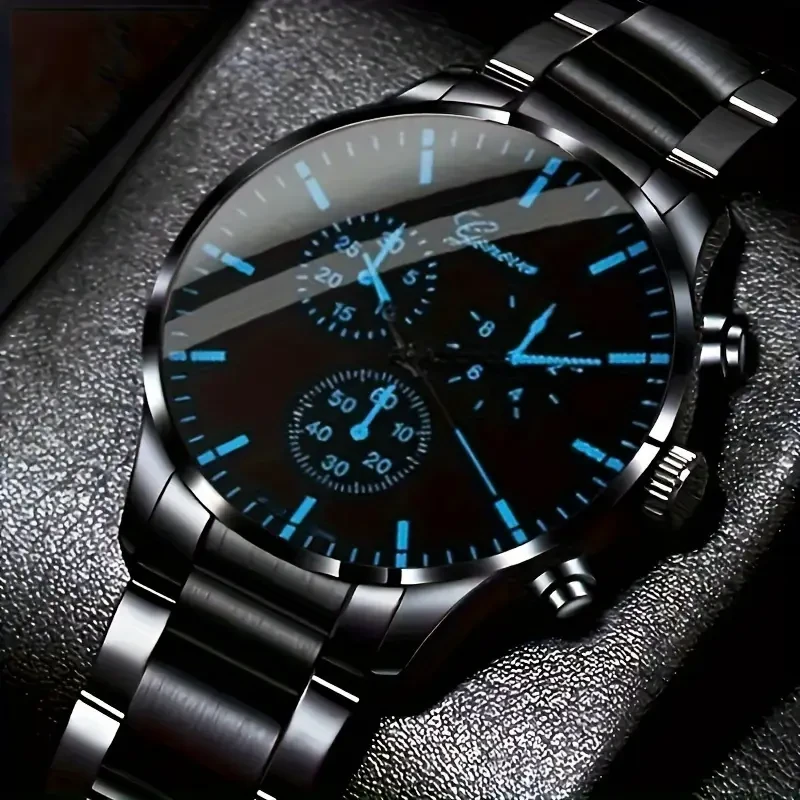 Elegant Men's Quartz Watch - Fashionable Alloy Band, Round Case, Non-Rechargeable Battery, Men's Fashion, Quartz