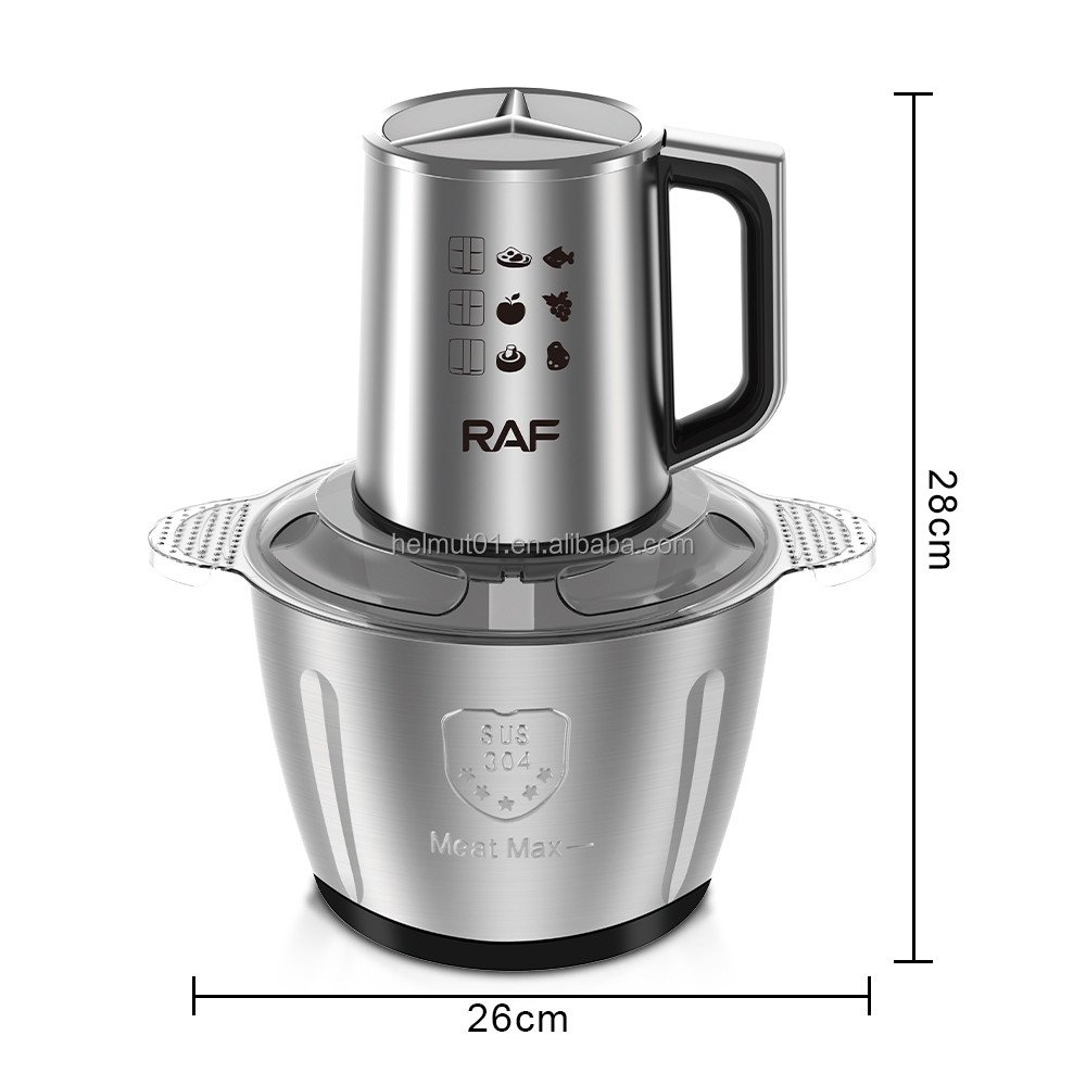 Electric Food Processor Grinder Food Chopper 3L Stainless Steel 4 Blades Kitchen Meat Cutter
