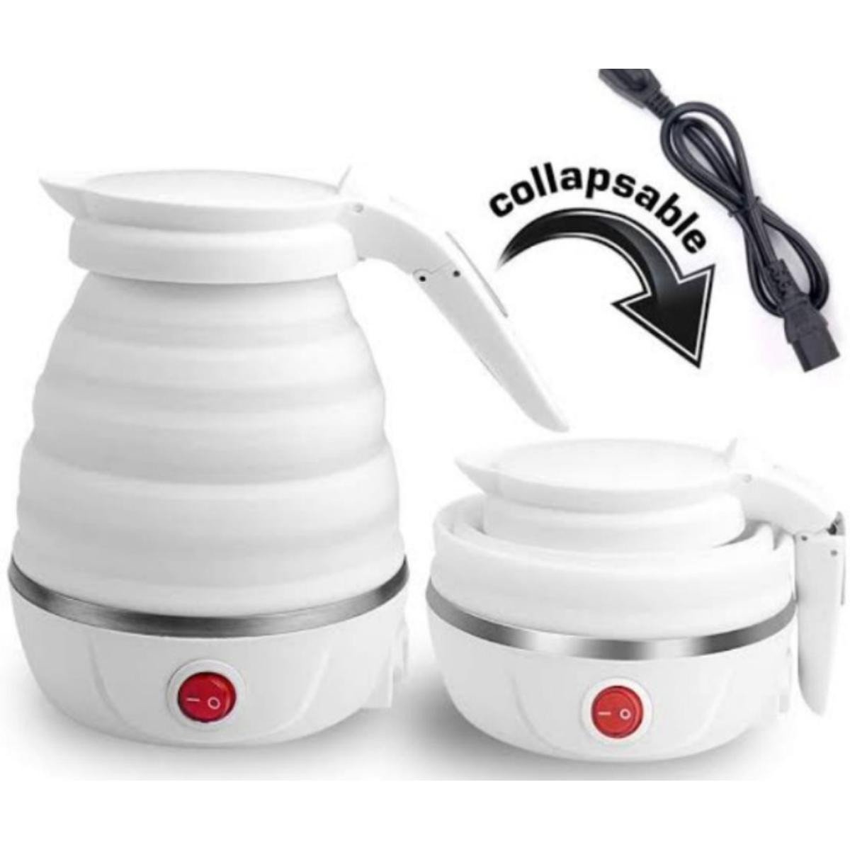 0.6L Mini size SS heating element Silicon body foldable electric kettle for travel use hervidor de agua electric