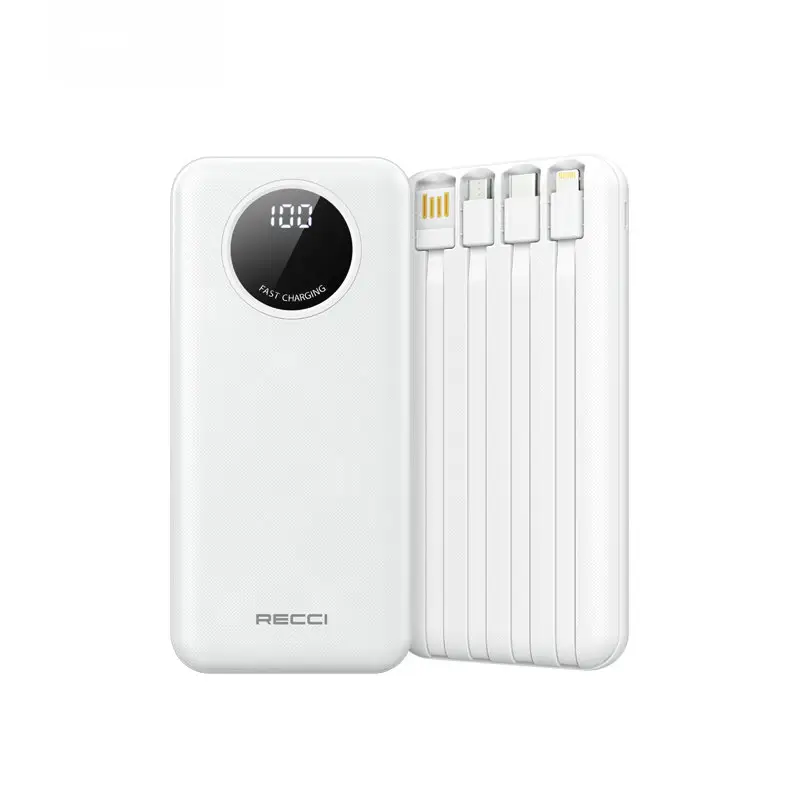 VIDVIE 3 in 1 Built in Cable Portable 10000mAh Polymer Battery Power bank With Digital Display Screen