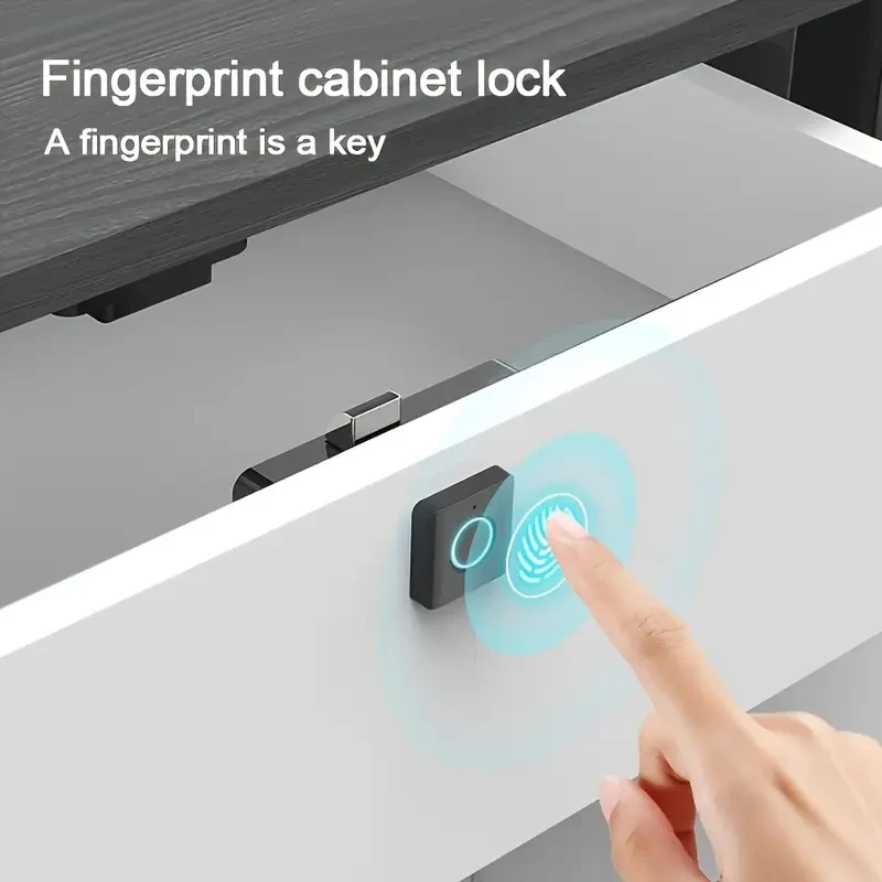 1pc Smart Fingerprint Cabinet Lock, Keyless Biometric Security for Home & Office, Battery-Powered