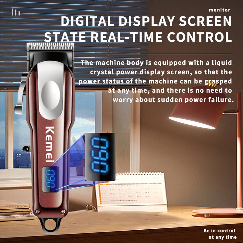 kemei Electric Cordless Hair Trimmer km-233 Rechargeable Adjustable Cutter Head Hair Razor Clipper Electric Clipper For Men