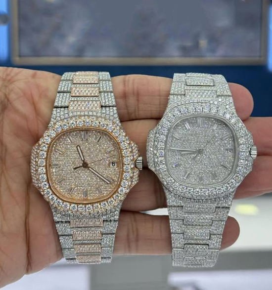 Montre Full Real Diamond Hip Hop Iced Out Automatic Jewelry Watches Gold Luxury Brand Men Mechanical VVS Moissanite Watch