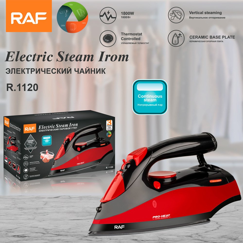 Household Handheld Electric Steam Iron Ceramic Soleplate Electric Steam Iron Thermostat Controlled Electric Iron
