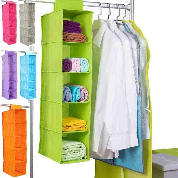 5 shelf Closet Hanging Closet Storage Organizer bag