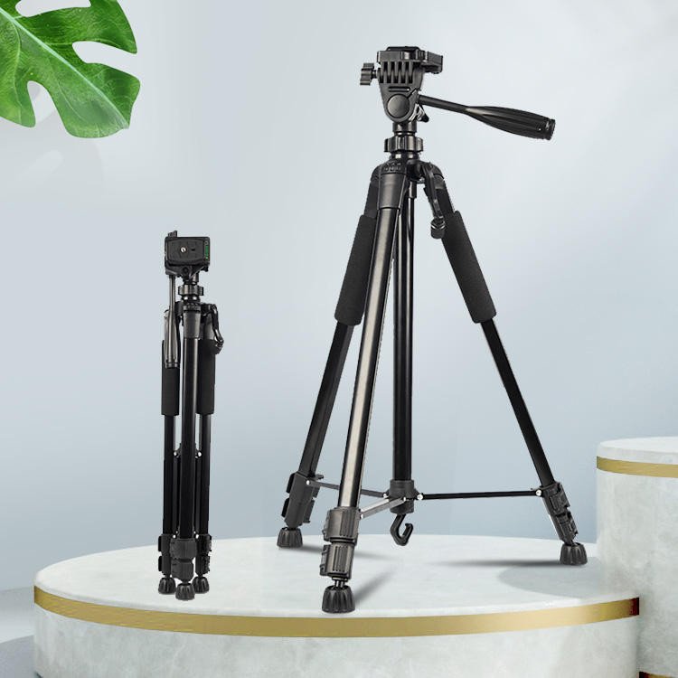 Camera Black Tripod Stand Camera Selfie Live Travel Tripod Stand Ring Light Tripod
