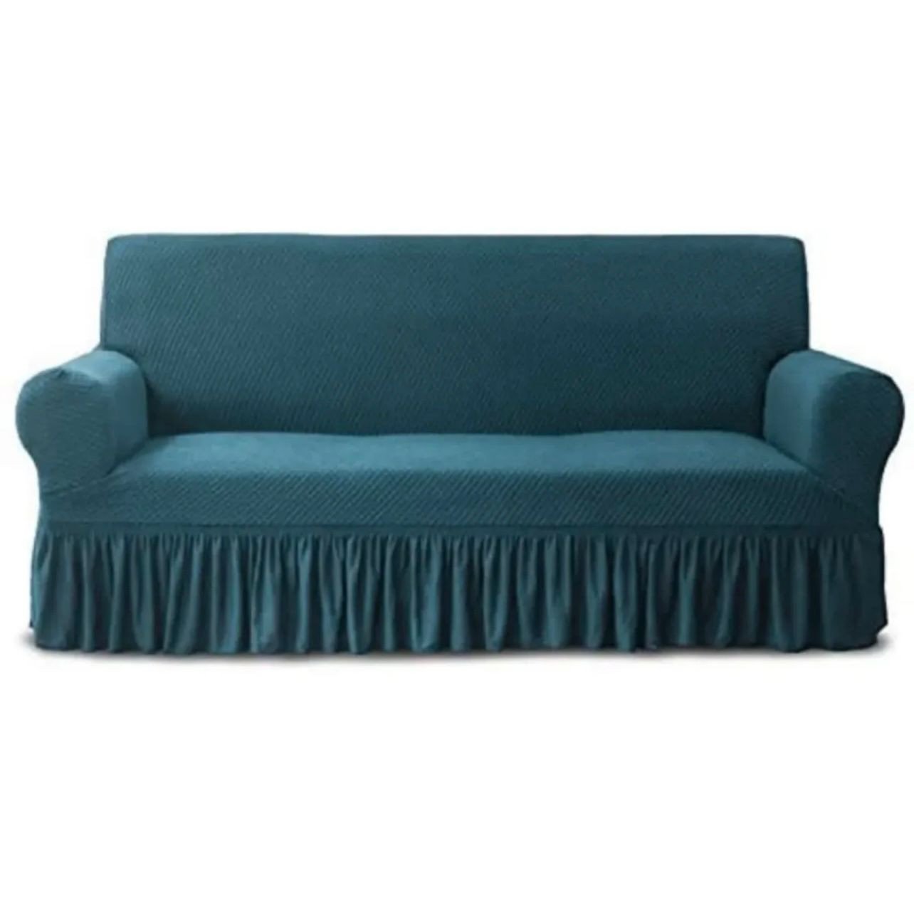 Enhance Your Decor: Grey Frill Style Micro Mesh Sofa Cover - Premium Quality & Elegant Design
