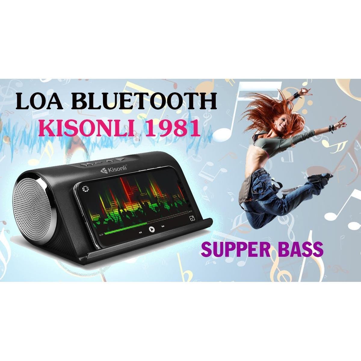 Portable Speaker 1981 | Bluetooth Bass Subwoofer Twins Speaker For Laptop And Mobiles