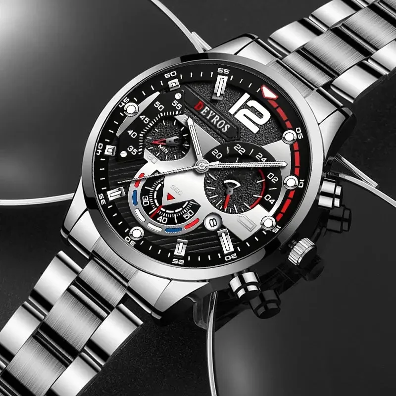 Luxury Men&Women&Apos;S Quartz Wrist Watch with Stopwatch Feature, Fashionable Alloy Round Case