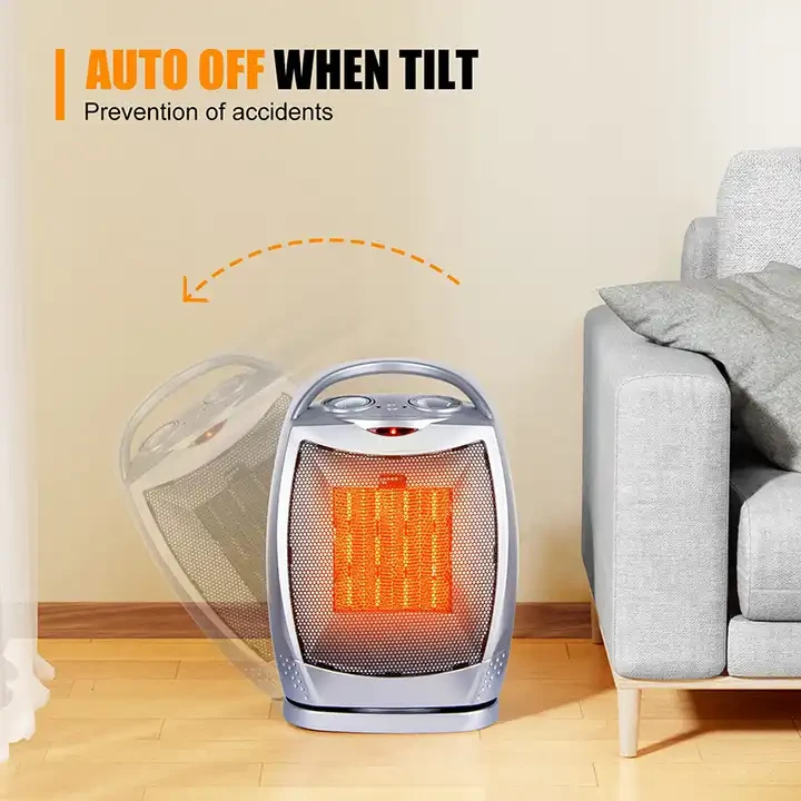 Small Portable Personal Quiet High Power Swing Head Fast Heating PTC Ceramic Desktop Warm Air Blower For Dormitory Indoor