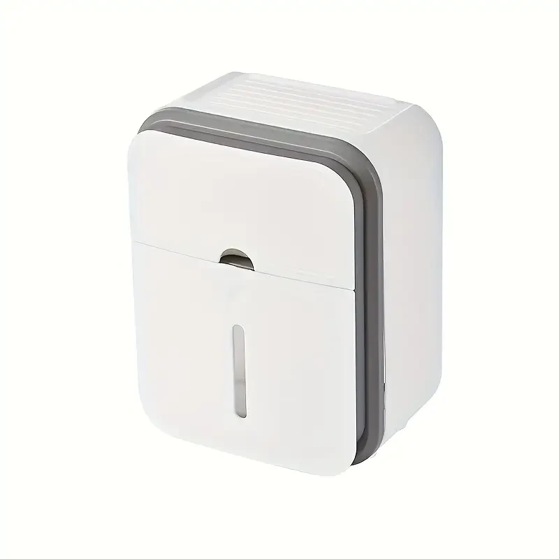 1pc Double-Layer Bathroom Tissue Holder, Wall-Mounted Plastic Tissue Box with Drawer, Strong Waterproof,