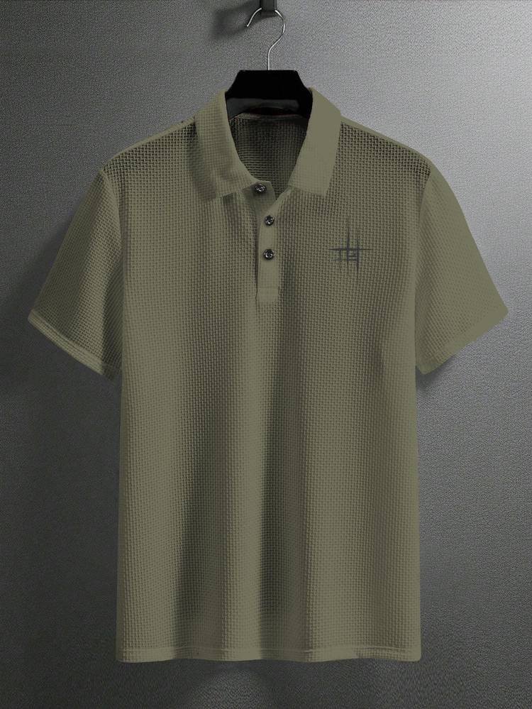 Men's Summer Shirt with Letter Print - Light Business Style, Breathable Nylon Blend, Regular Fit