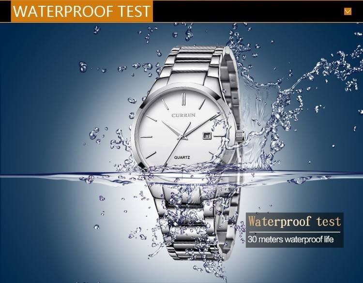 Brave Light 8106 Luxury Classic Fashion Business Men Watches Display Date Quartz Watch Stainless Steel Wristwatch