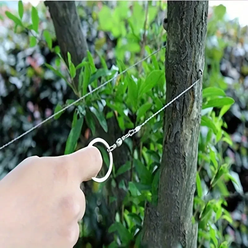 1pc Stainless Steel Wire Saw, Portable Multifunctional Survival Tool for Camping, Hiking, Hunting & Climbing, Lightweight Emergency Gear with Needle Point Blade and Ambidextrous Hand Orientation, Camp