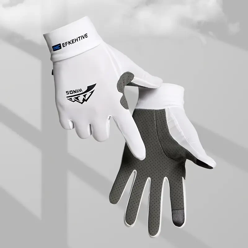 1 Set of 2, A Pair of Men's Sports Fishing Gloves - Anti-slip, Sun Protection, Full Finger Design
