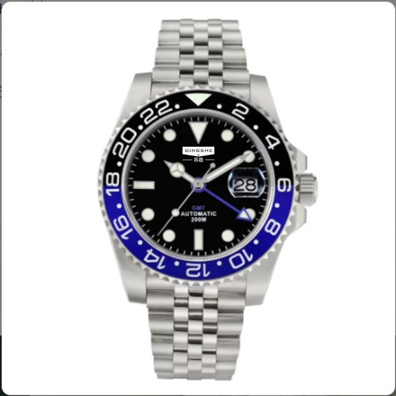 Luxury Men's Watch SSK035 with Classic Green Dial Automatic G-M-T Wristwatch Sports Style SKX Diver Feature for Sports Diving