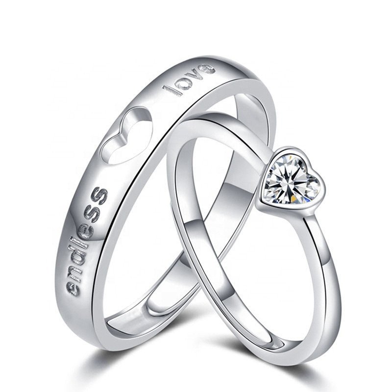 Adjustable Engagement Ring Couple Ring For Lovers Couples Mens Women Wedding Rings Couple Set