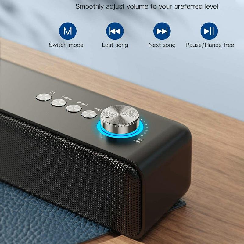 A35 BT Smart Home Stereo Surround Sound Bar 10W Wireless Version 5.2 HiFi PC & Smartphone TV Speaker for Home Theatre Projector