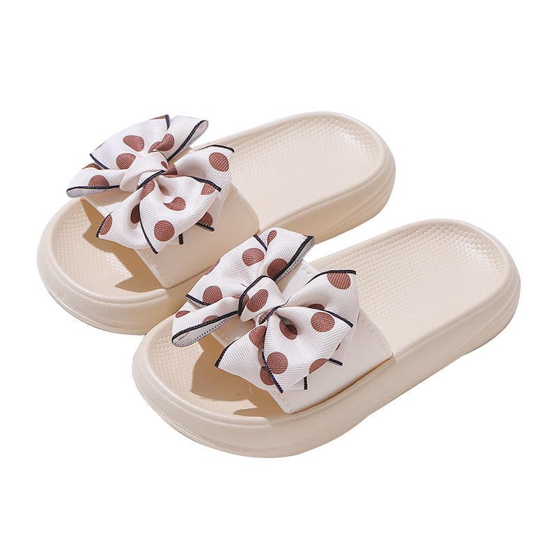 Cute Cool Summer Slippers for Girls Little Princess Medium-Size Indoor Outdoor Wear Soft Soles Bows Children's Comfy Slippers