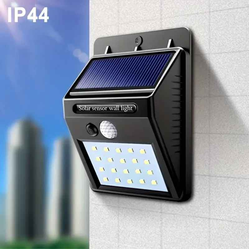 1pc 20LED Solar Wall Light, Motion Sensor Outdoor Solar Street Lantern, Smart Sensor Garden Lamp, Auto On/Off Landscape Light,