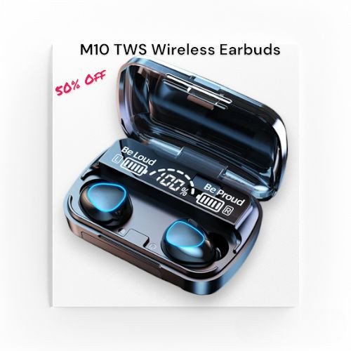 M10 TWS Wireless Earbuds Bluetooth Earphone HiFi Touch Control LED Digital Display Waterproof With Microphone