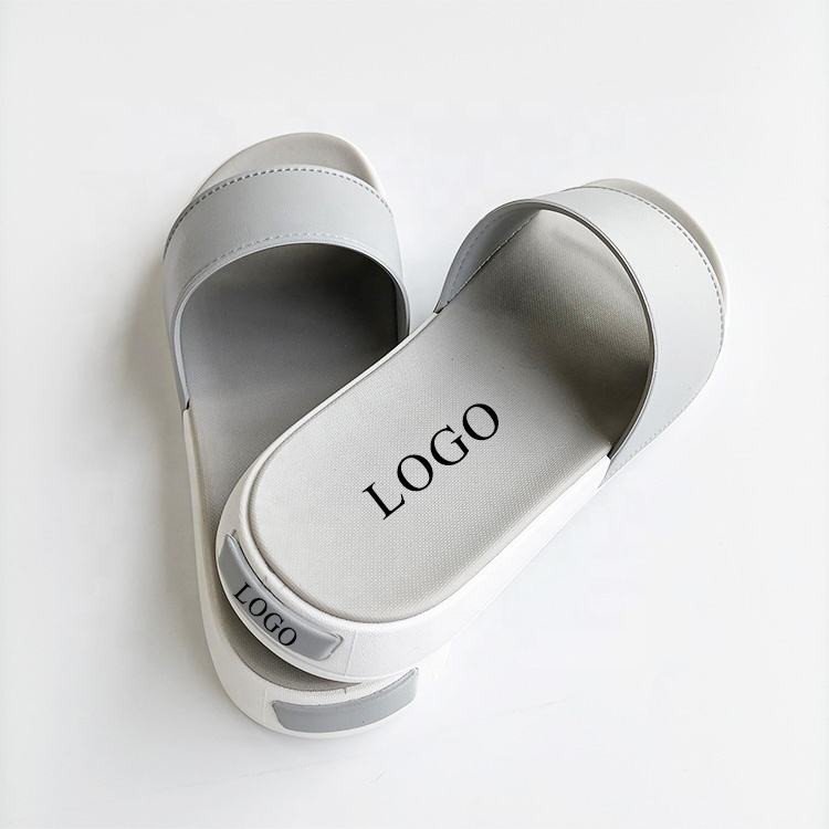 High Quality Custom Logo Flat 2 Tones Sole Ladies Slide Slipper Unique Beach Sandals Indoor Men slippers