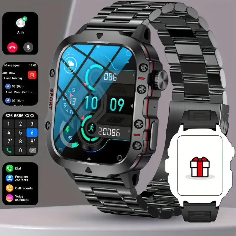 New Durable Smartwatch Men'S Wireless Call Sports Fitness AI Voice Outdoor 100+ Sports Mode Outdoor Smartwatch