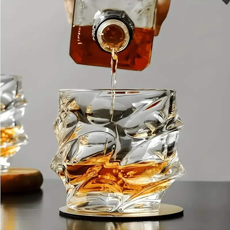 Set of 4 / Luxury Whiskey Glasses, Handmade Glassware, Reusable, Multi-Purpose, Hand