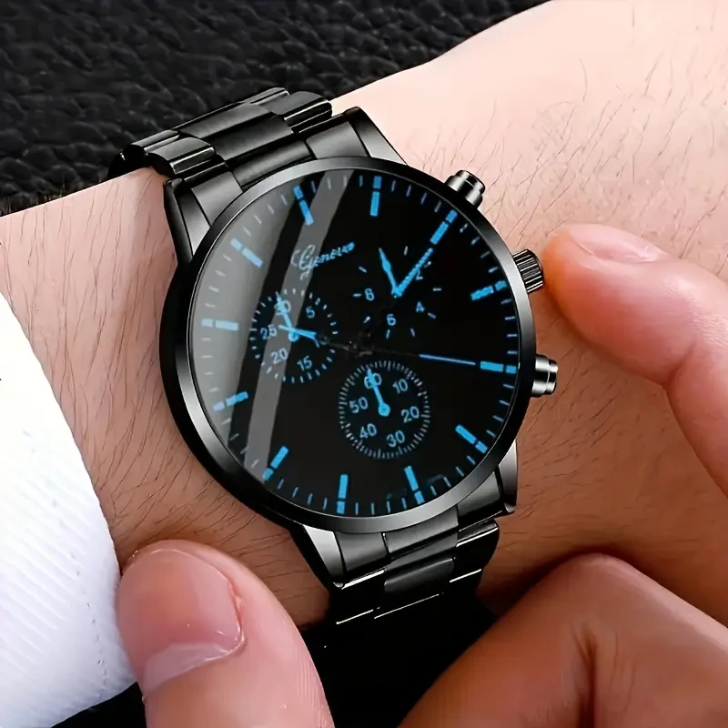Elegant Men's Quartz Watch - Fashionable Alloy Band, Round Case, Non-Rechargeable Battery, Men's Fashion, Quartz