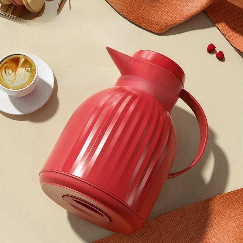 WUJO 24hr 2L HOT COLD THERMAL TWO SIDES DECAL PLASTIC BODY TEA WATER ARABIC VACUUM FLASK WITH PUSH BUTTON