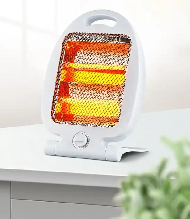 800W Space Heater Small Electric Ceramic Heater 2 Power Level Knob Switch For Dormitory