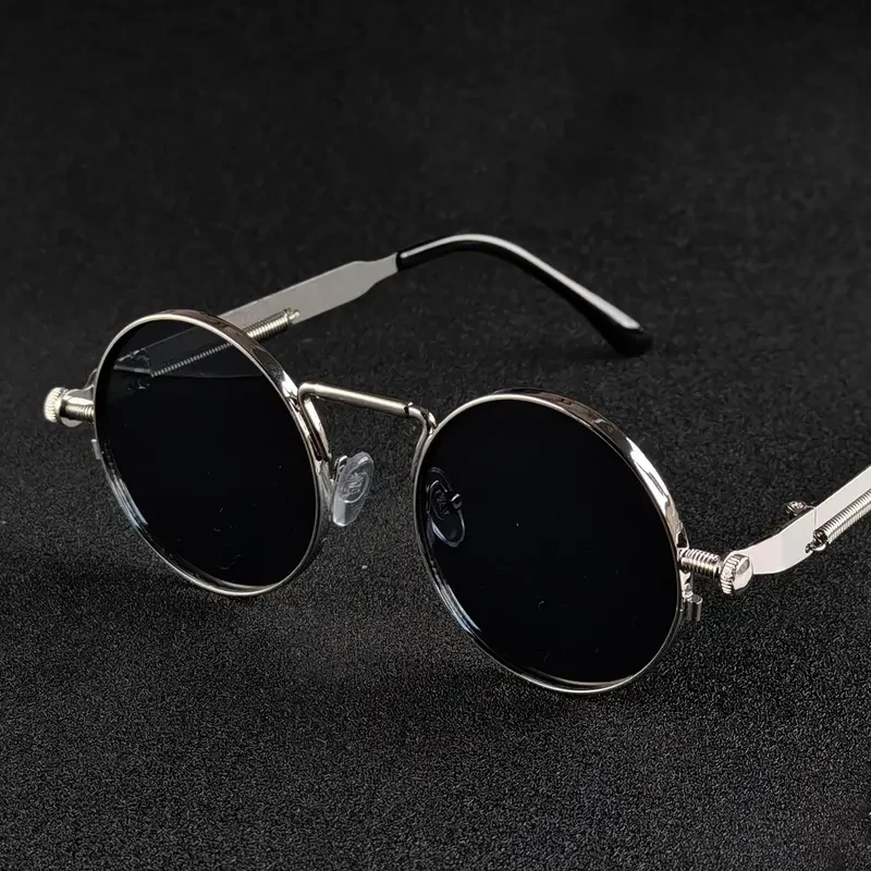 Vintage round frame stylish glasses suitable for both men and women, durable metal frames are perfect for daily decoration outfits