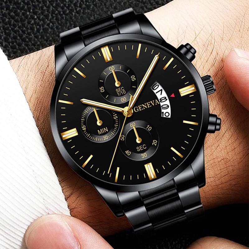 Reloj Hombre Fashion Men Stainless Steel Watch Luxury Calendar Quartz Wrist Watch Business Watches for Man Clock Montre Homme