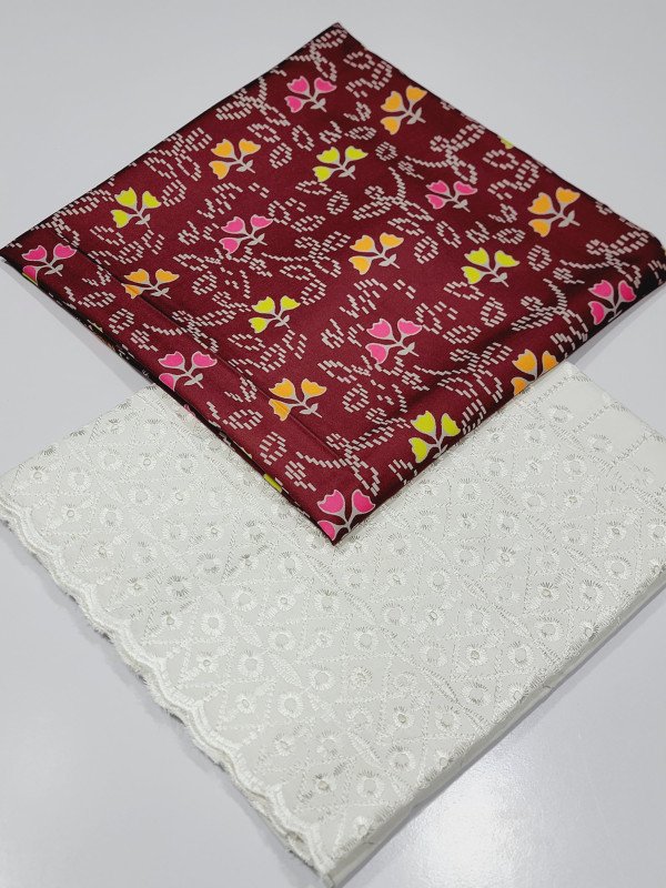 EMBROIDED CHIKAN Kari 2 Piece Collection Lawn By Only  (AL WASAY FABRIC)