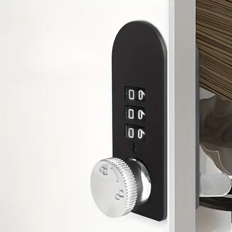 Aluminum Alloy Drawer Password Lock, Mechanical Keyless Locker Door Lock, Uncharged Turn Tongue Lock for Secure Storage