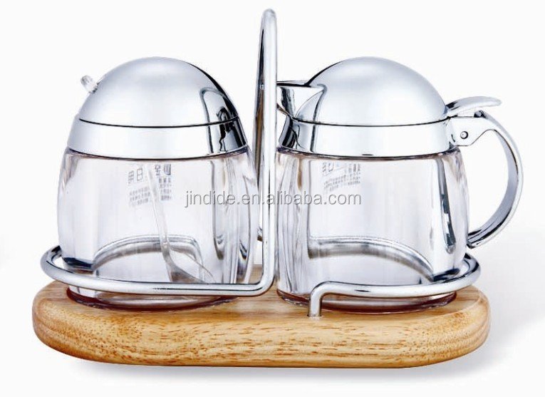 Acrylic Oil Bottle 3pcs 5pcs Condiment Set with Oak Base Transparent Cruet