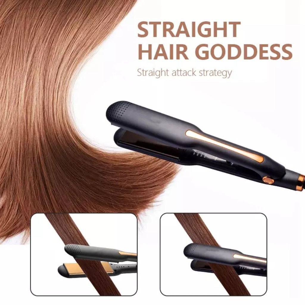 Hot Comb Straightener Zogifts hot sell 2024 Ceramic Coated Panel Wet And Dry Electric Flat Irons 2 in 1 Hair Curler
