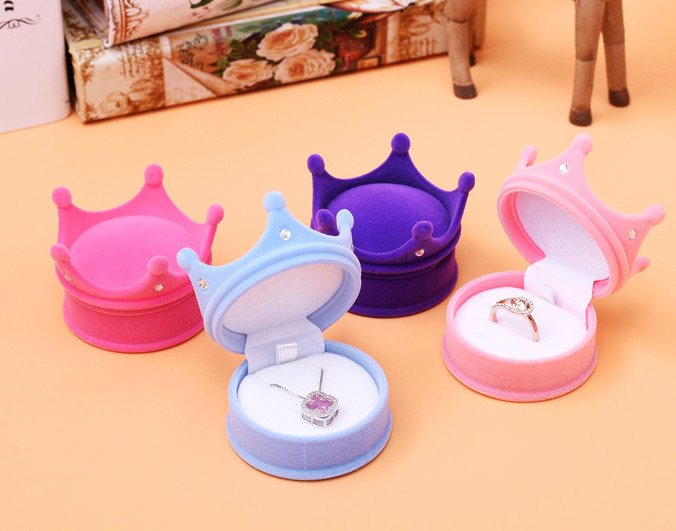 2 Piece Lovely Velvet Jewelry Box container Wedding Ring Box for Earrings Necklace Bracelet Display Gift Box Holder 16 styles