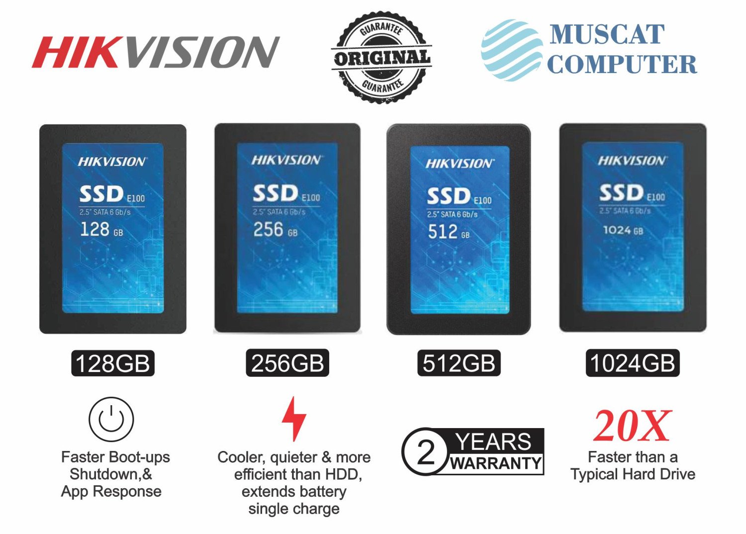 Hikvision 128GB SATA SSD 2.5 2 YEAR WARRANTY